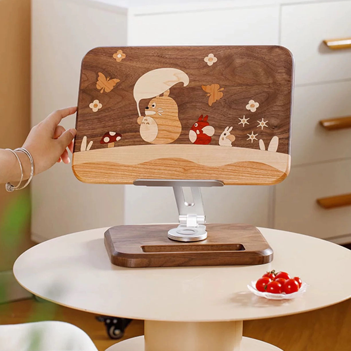 北美实木龙猫阅读架笔记本支架