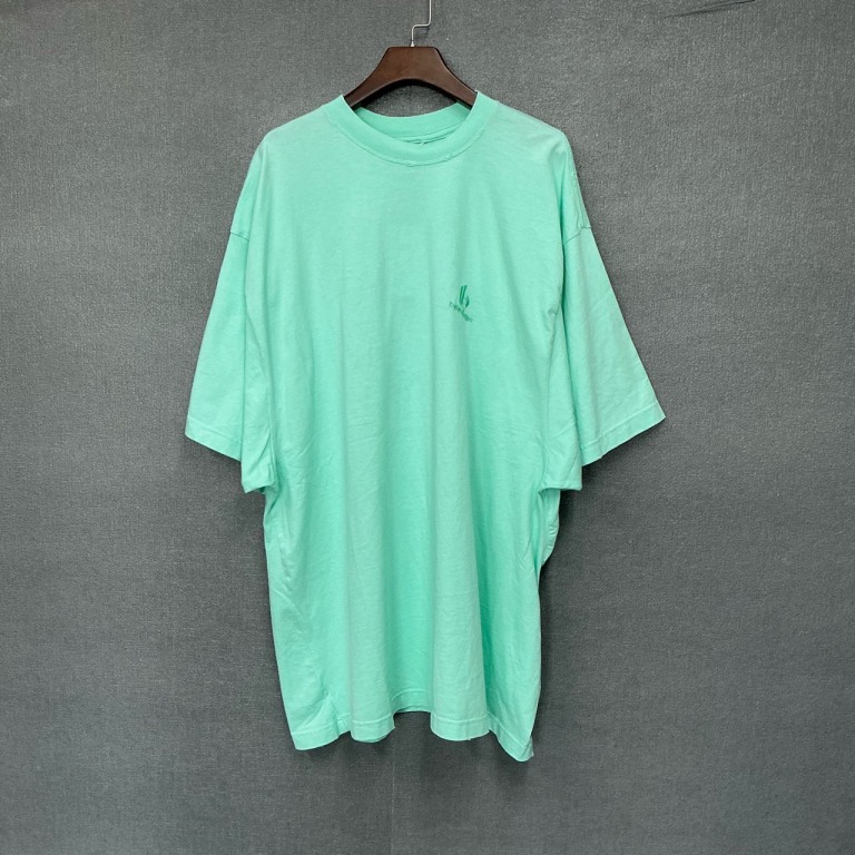 未使用 Balenciaga/巴黎世家  刺绣logo薄荷绿短袖 带吊3码/6459