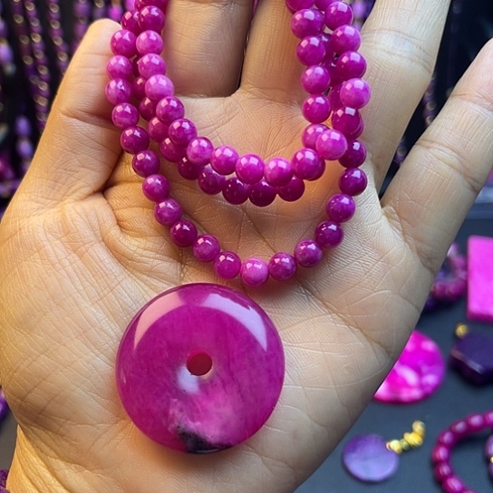 小***钰非金属平安扣项链一套