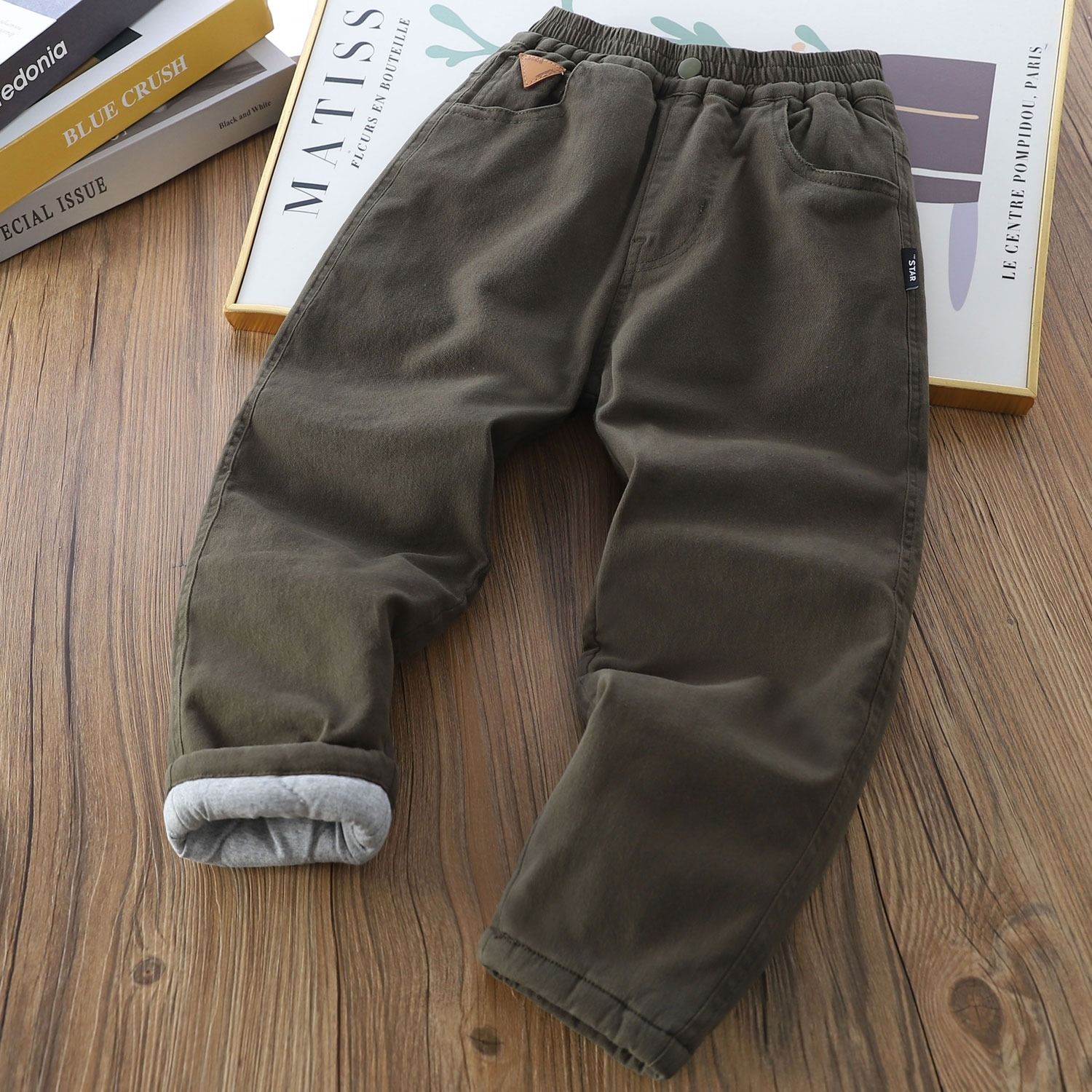 男童加厚夹棉冬棉裤2025冬季儿童三层保暖长裤子中大童百搭休闲裤