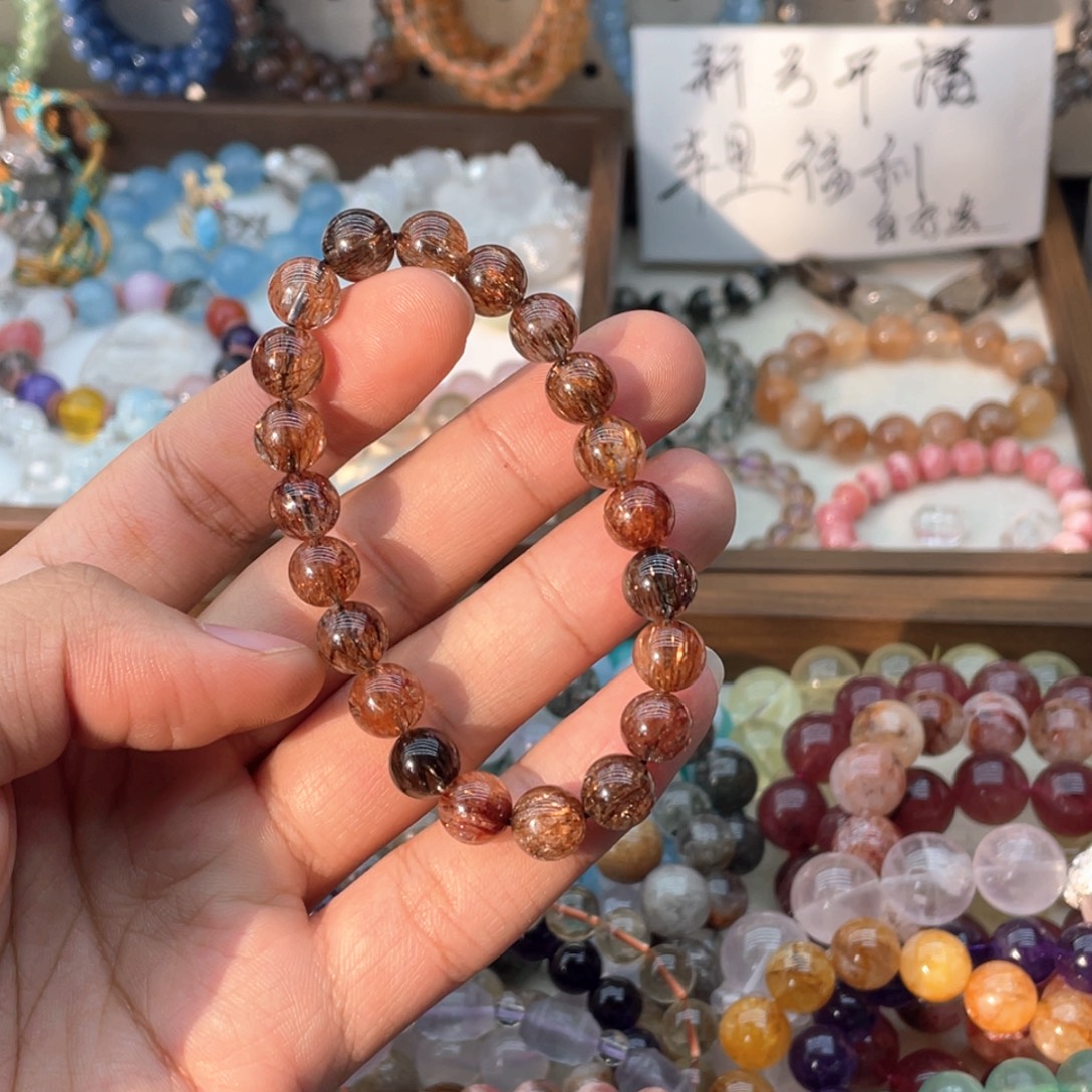 水晶手链未镶嵌9.2咪顺发黑金超