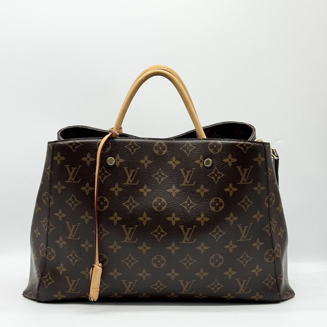 95新 LouisVuitton/路易威登 老花 蒙田 大号 手提 单肩 斜挎包