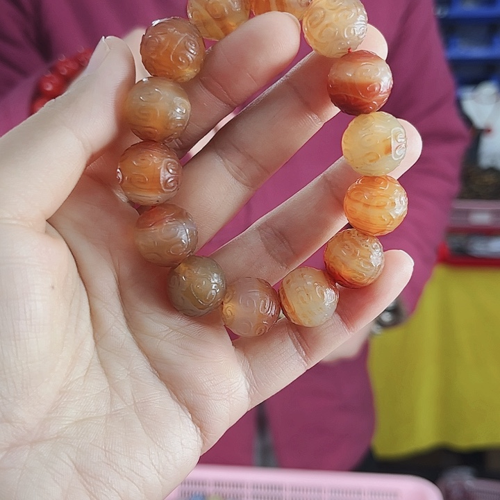 玛瑙手链未镶嵌丅59佛舍子卡16左右