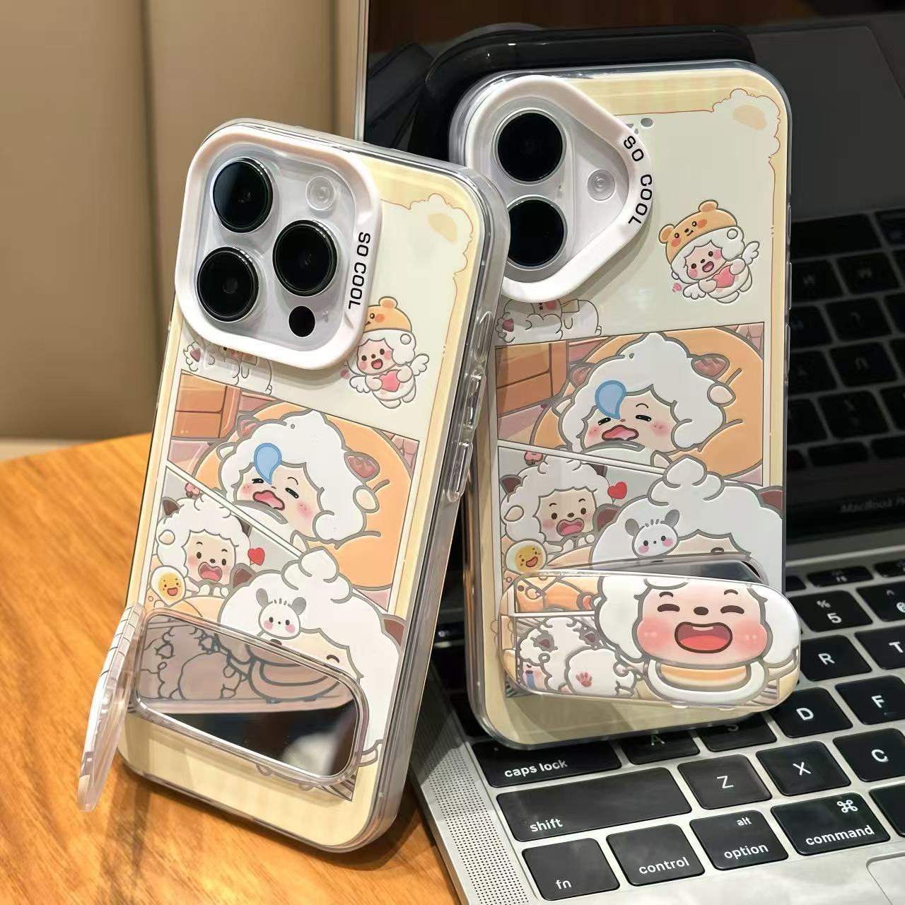 可爱憨憨懒洋洋支架适用苹果16promax手机壳14华为vivo小米15oppo