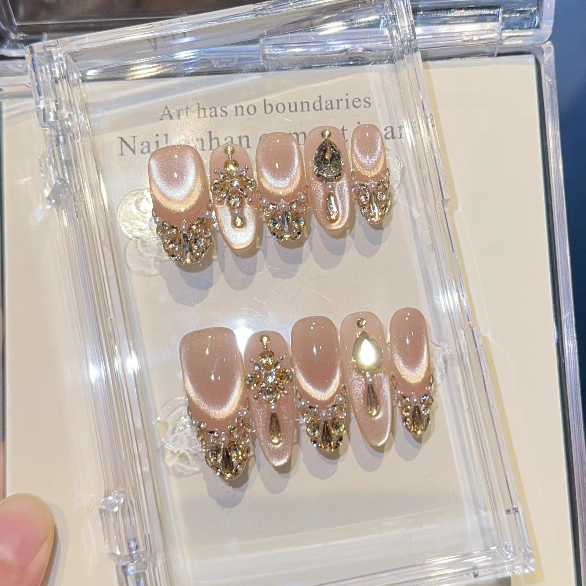 【维纳斯】纯手工穿戴甲猫眼气质