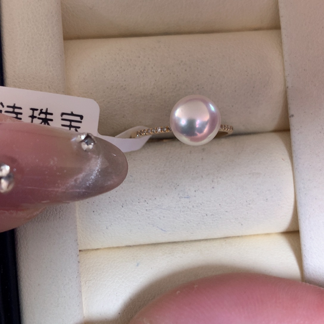 海水珍珠戒指18K金镶嵌