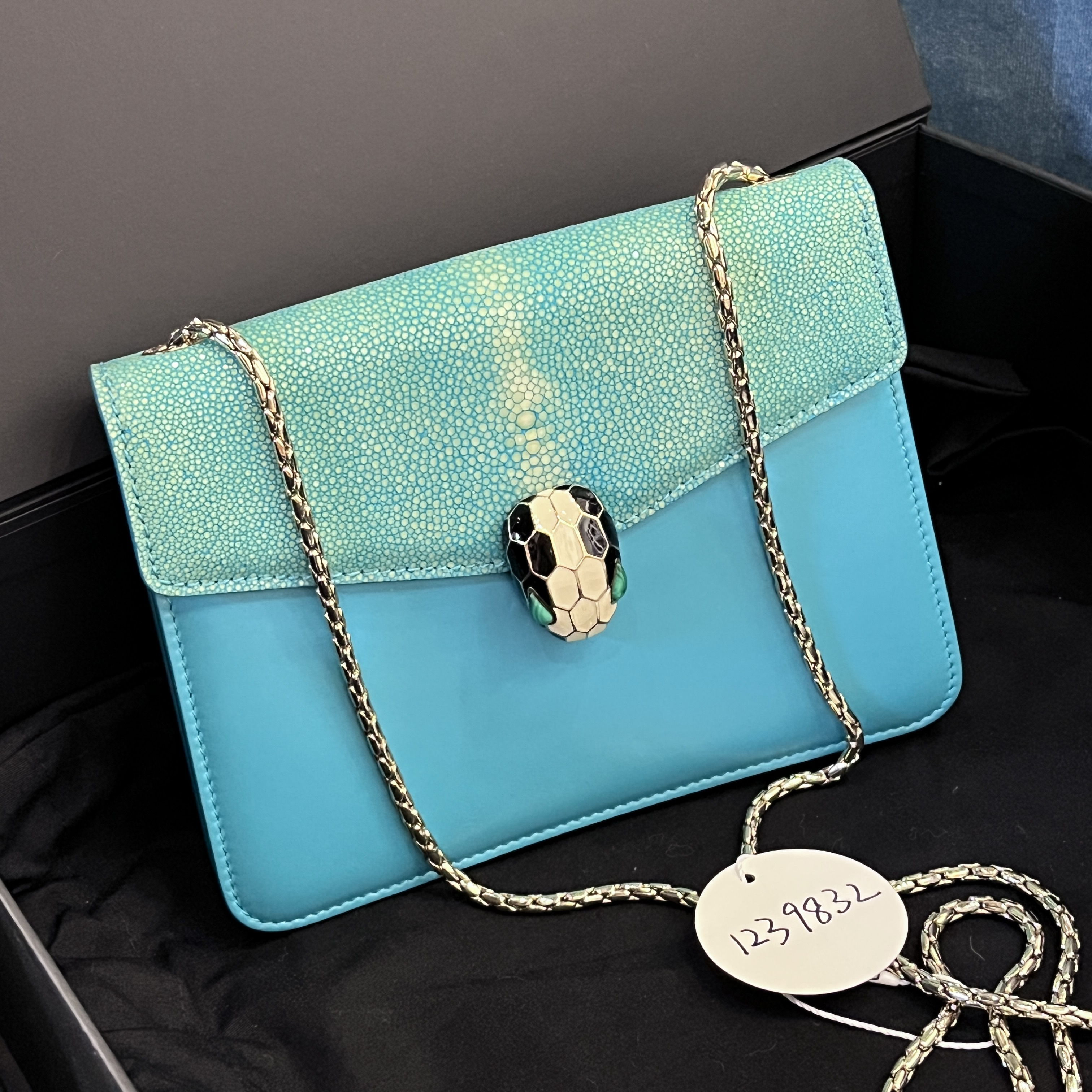 95新 BVLGARI/宝格丽 夏七中古/宝格丽蛇头单肩包/1239832