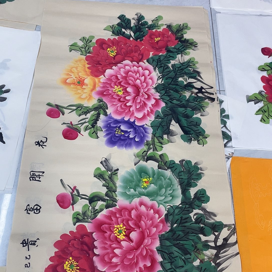 国画书法作品国画作品原稿四尺横幅仿古