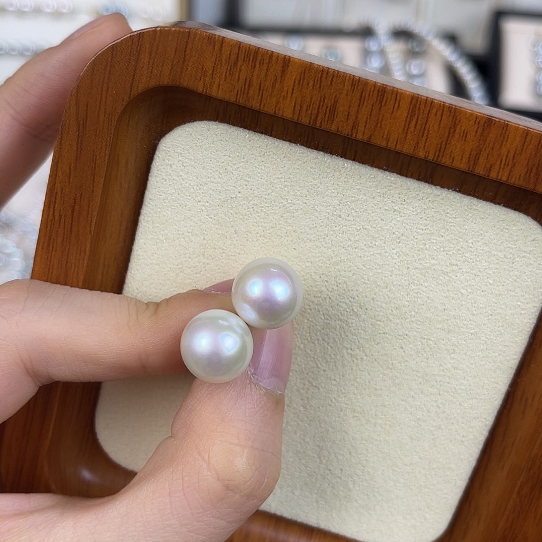 银S925镶嵌耳饰淡水珍珠