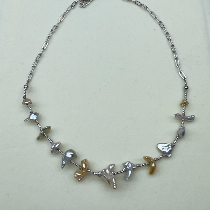 未镶嵌项链海水珍珠keshi设计款