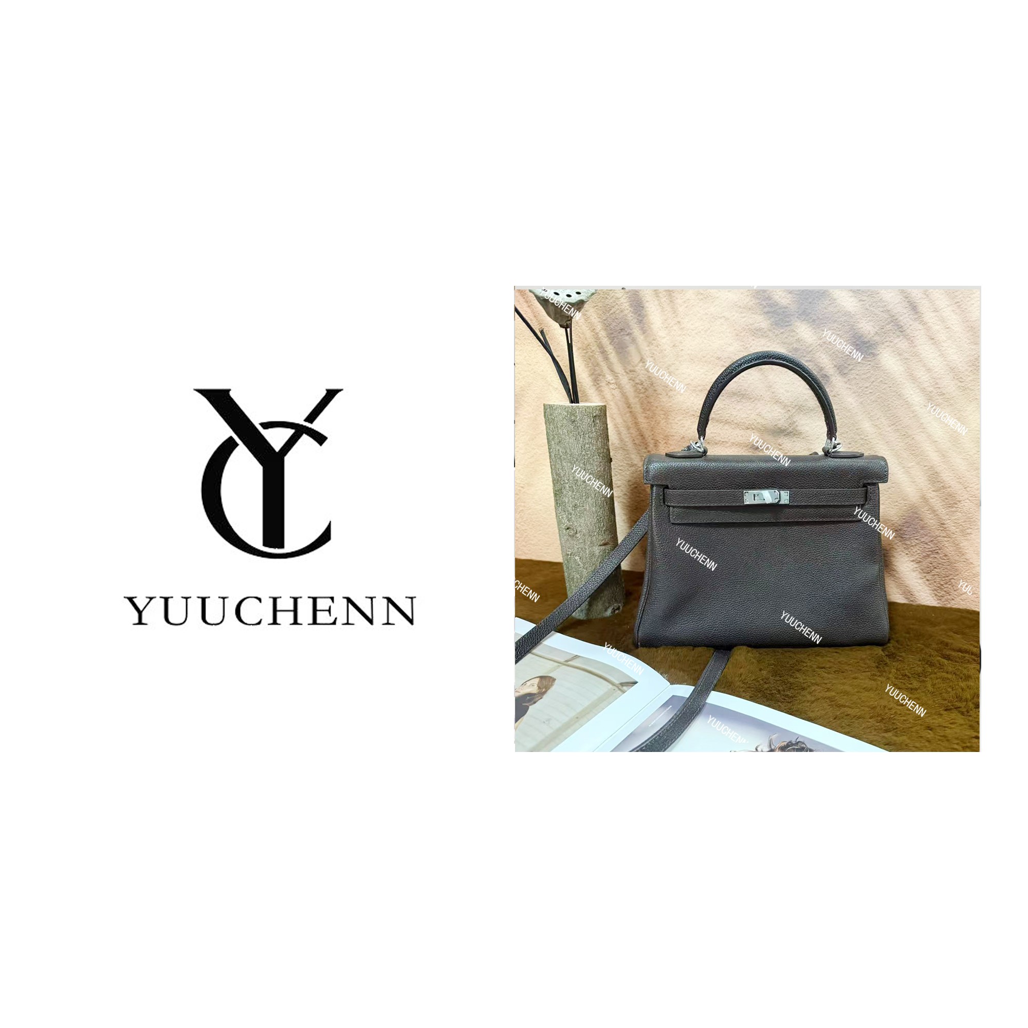 YUUCHENN 25cm原创设计高定真皮包 HH2402