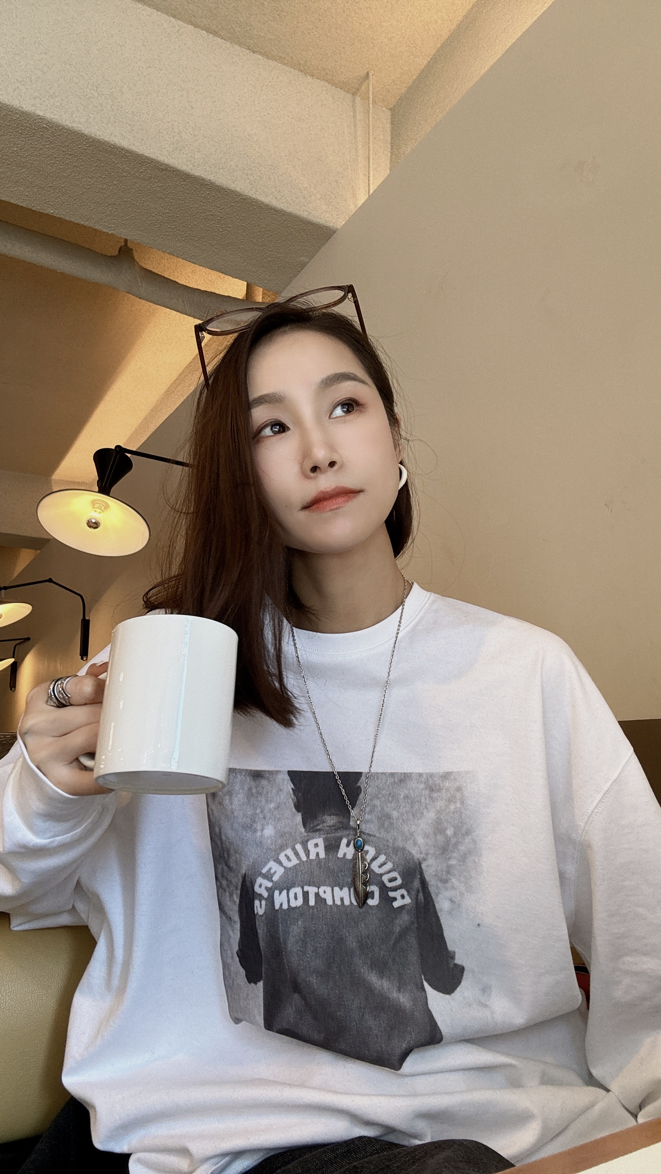 【丽姐女装】冬季磨毛大白T｜长期穿搭体感舒适简约亲肤全棉T恤T0301