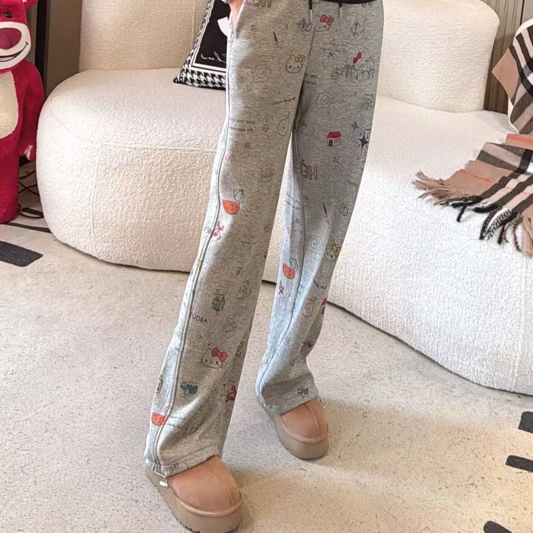 JING JING推荐【招财猫】简约高级轻奢时尚百搭加绒加厚休闲裤