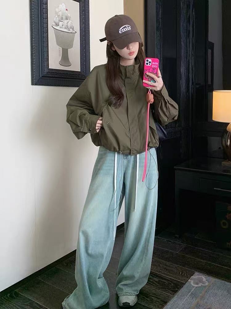女短外套美式设计感连帽运动