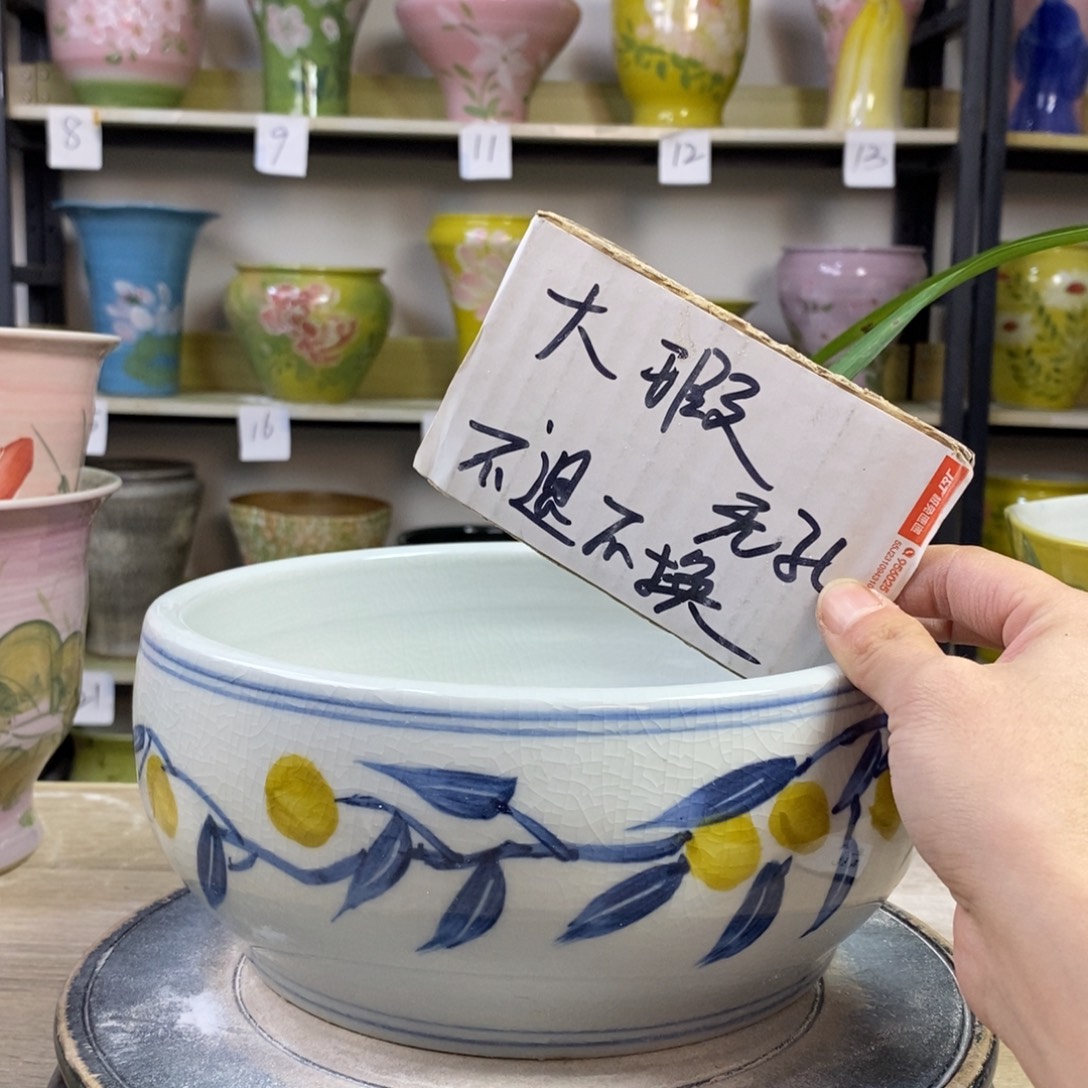 景德镇手工手绘陶瓷花盆