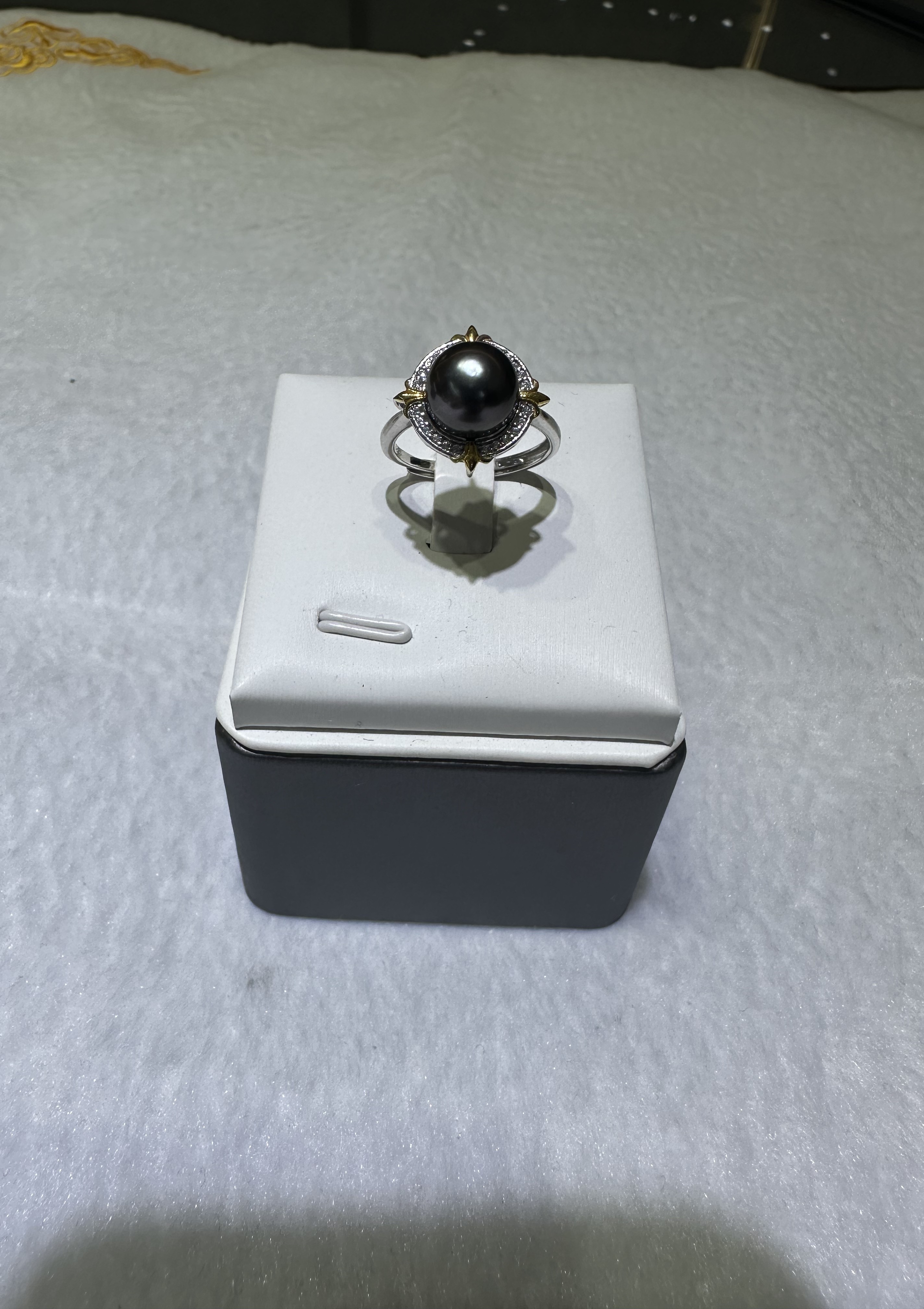 【老蚌头珠宝】大溪地黑珍珠戒指（天然珍珠多样性发货）
