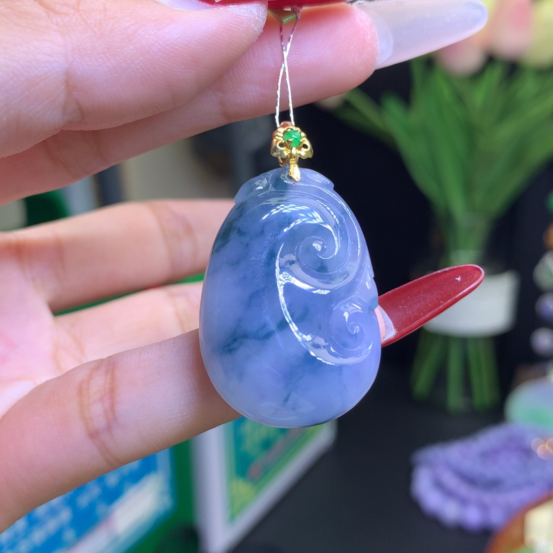 翡翠颈饰18K金镶嵌天然