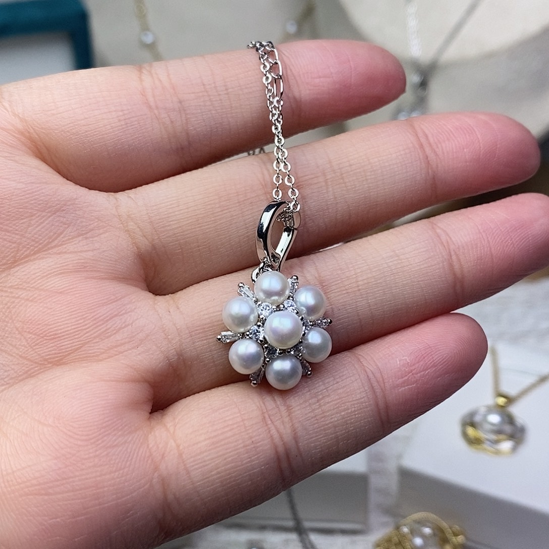 淡水珍珠耳饰银S925镶嵌