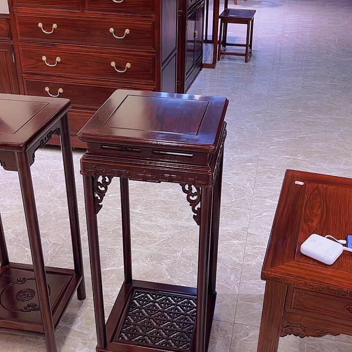 黑酸枝木类成套家具雕花 花架