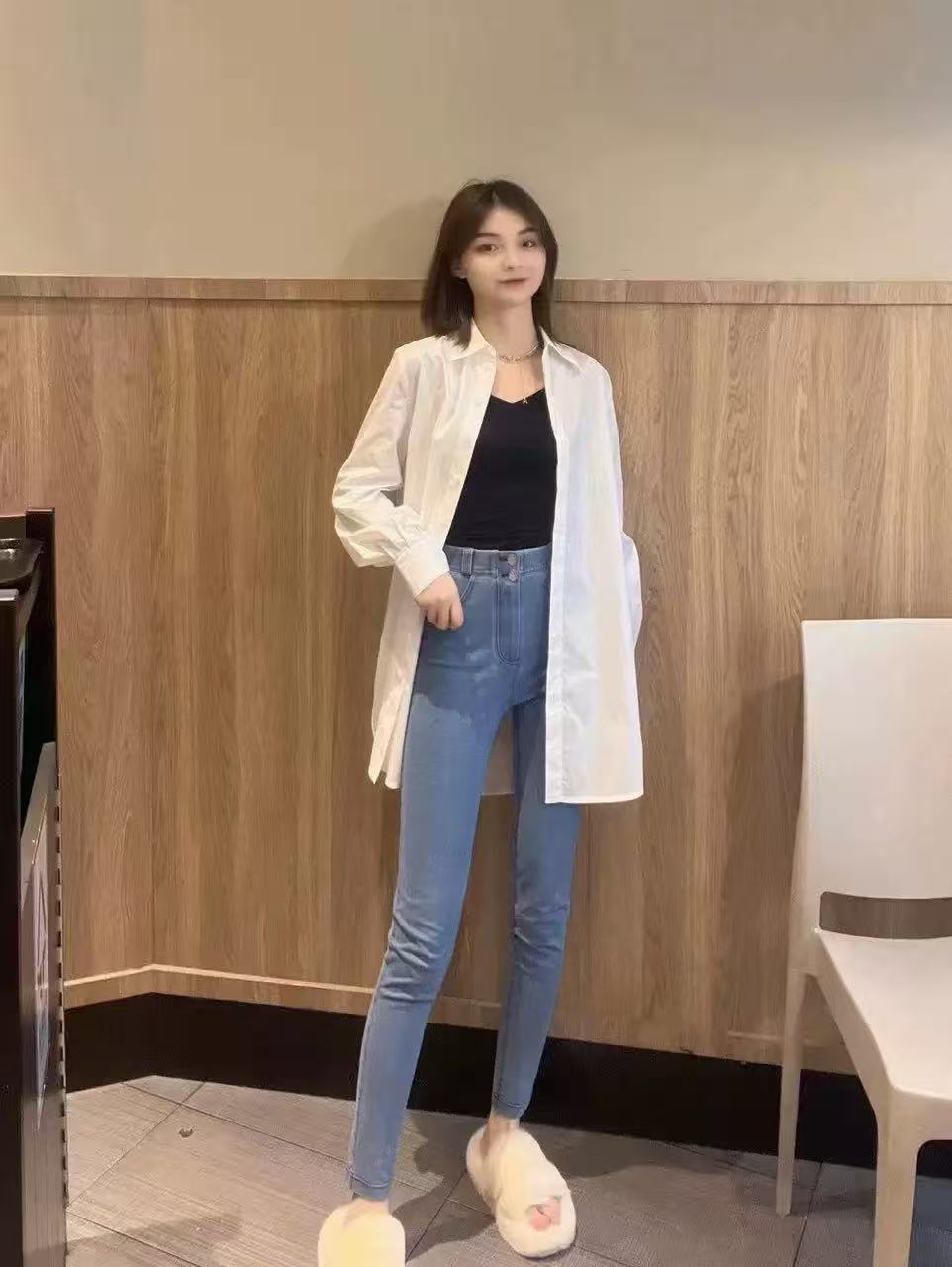 不支持退换/时尚高腰九分小脚牛仔裤5100420