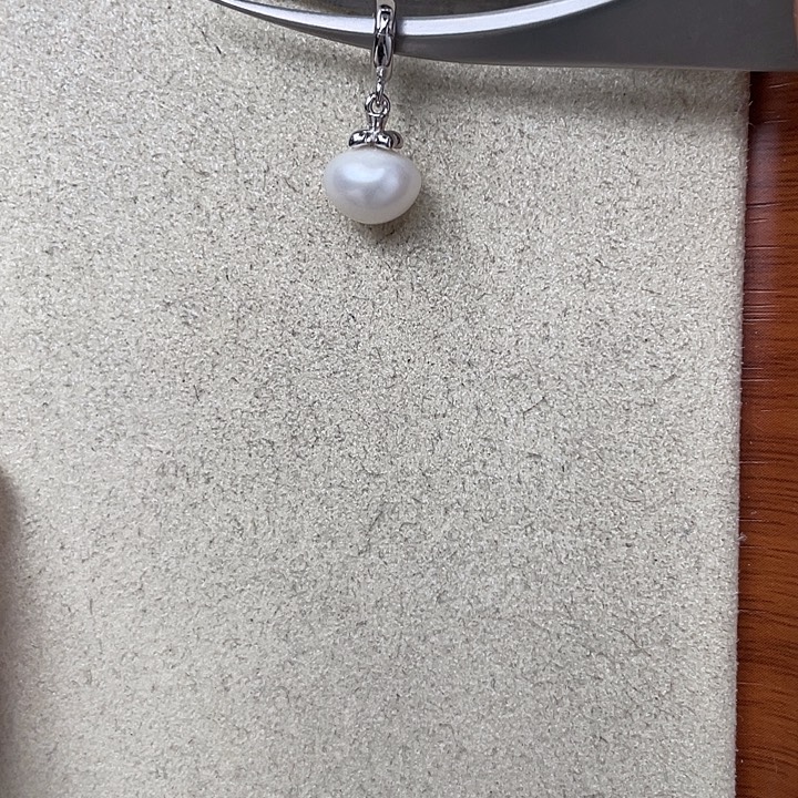 吊坠(不含链)银S925镶嵌淡水珍珠