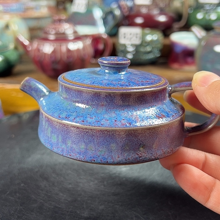 壶原矿钧瓷 虚扁壶壶