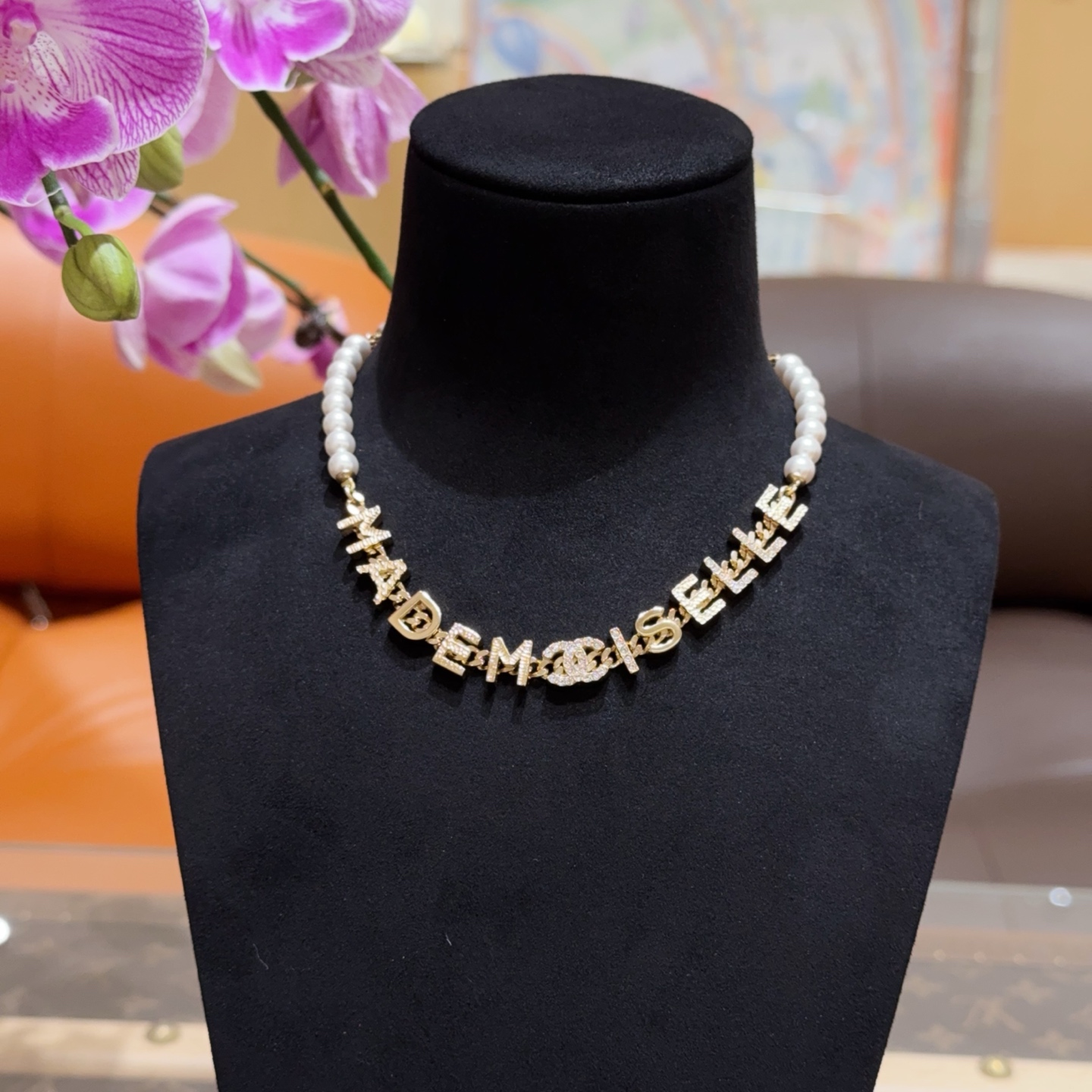 99新 Chanel/香奈儿 514-22p chorker 烫金字母珍珠项链