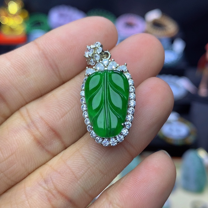 翡翠手链银S925镶嵌翡翠 