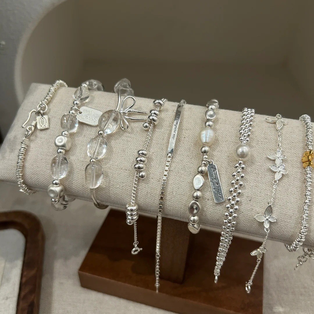 黄铜玻璃手链 多款可选轻奢小众时尚手串秋冬气质百搭手饰品