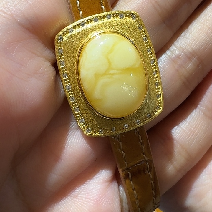 鹿***装手链蜜蜡银S925镶嵌手环