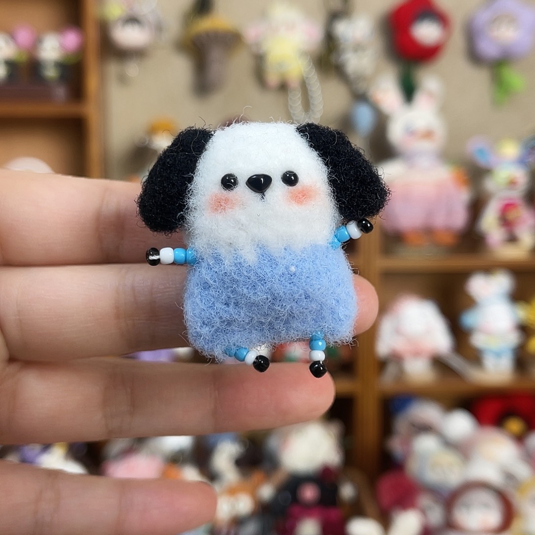 手工编织棉花糖小狗