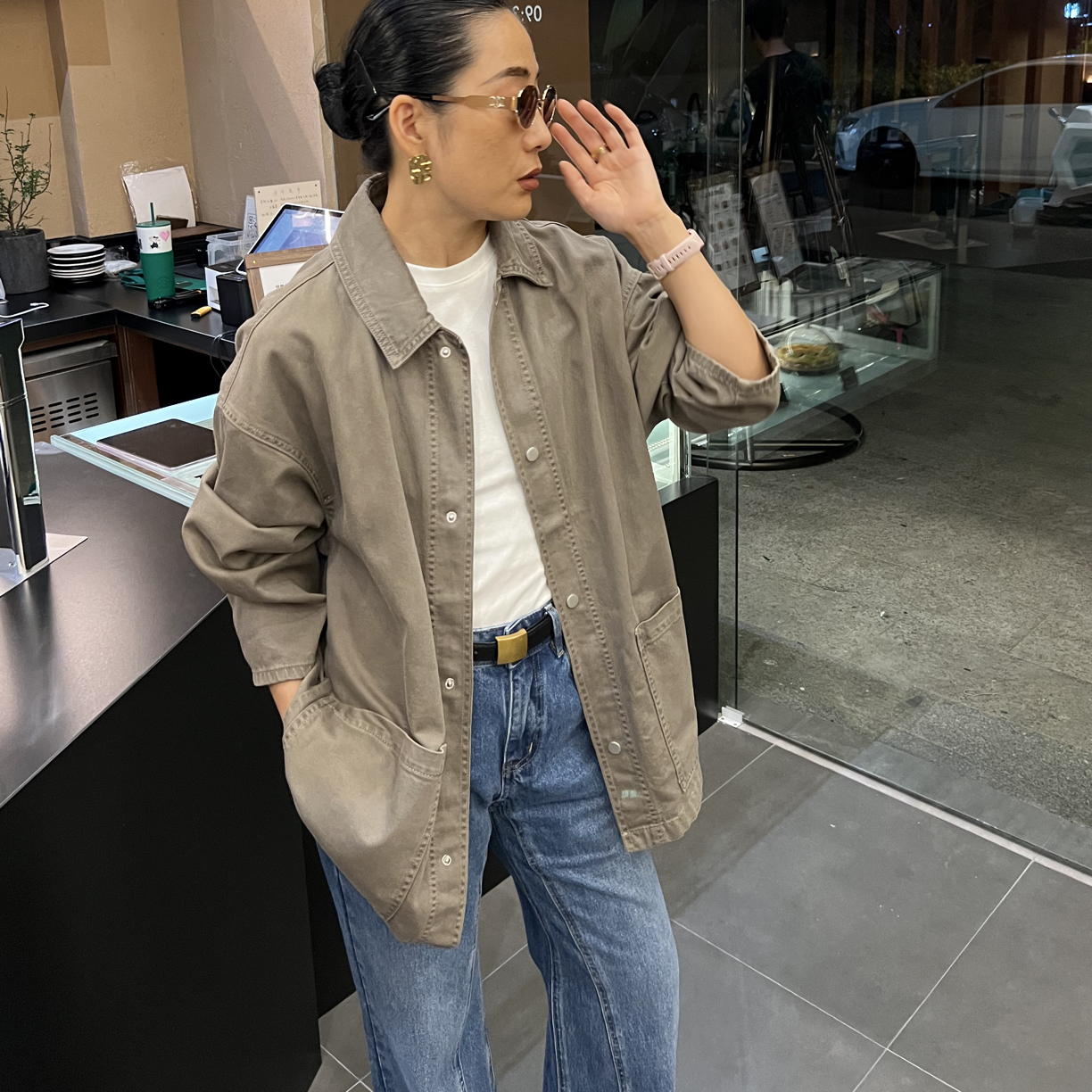 秋季男友风长袖中长款薄款短外套帅气春季宽松外套