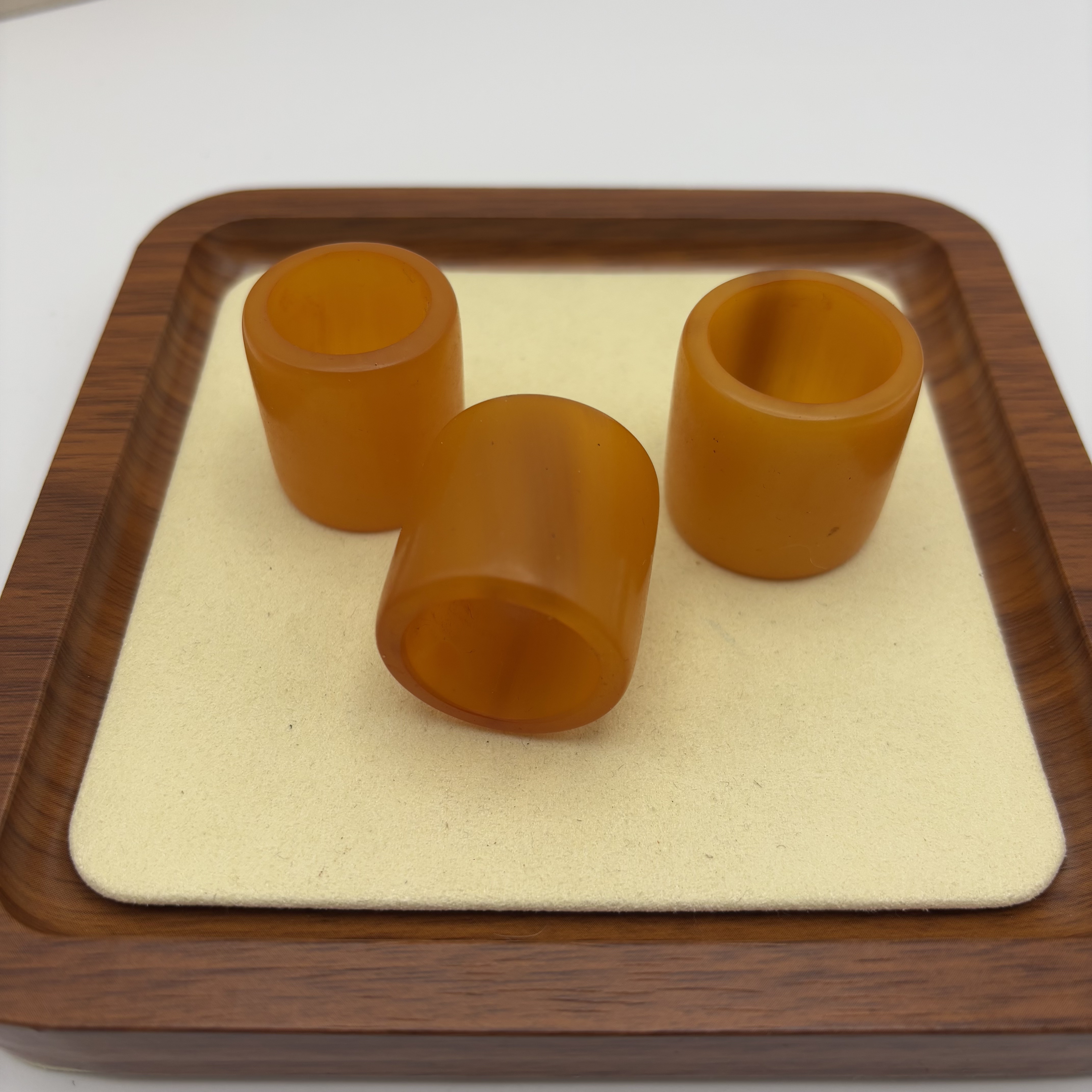 非金属珐琅戒指 橘黄色扳指 F75