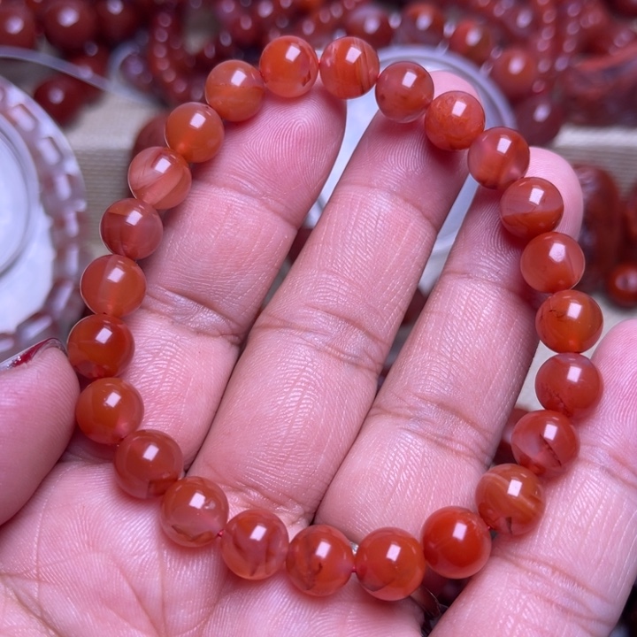 南红玛瑙未镶嵌手链冰飘花8 +