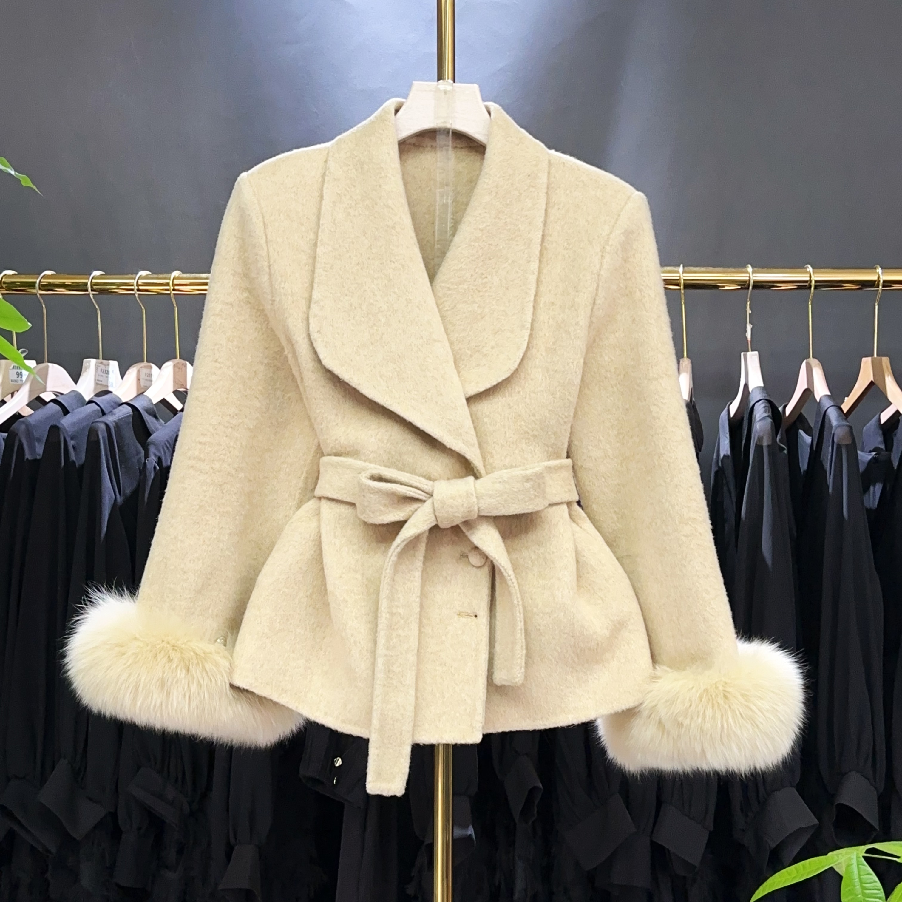 【A9317】毛呢大衣外套女2025秋冬新款时尚气质毛呢外套