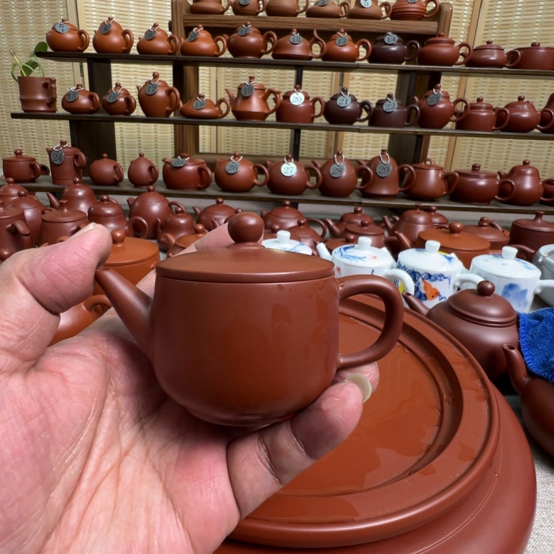 伟***紫砂茶壶潮州手拉朱泥壶，微瑕不退换