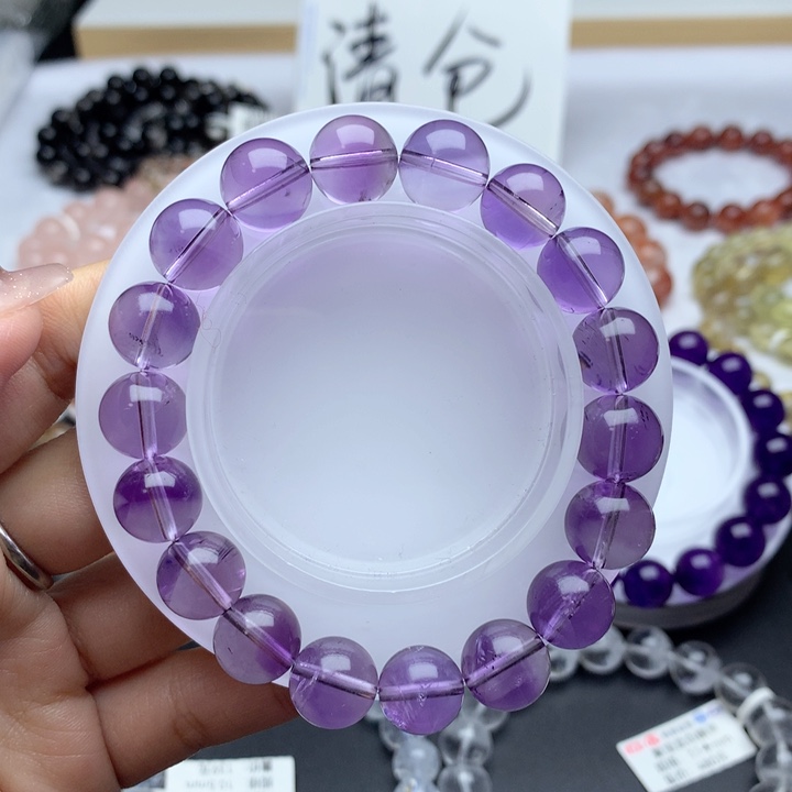 水晶手串未镶嵌天然巴西紫水晶11.5mm