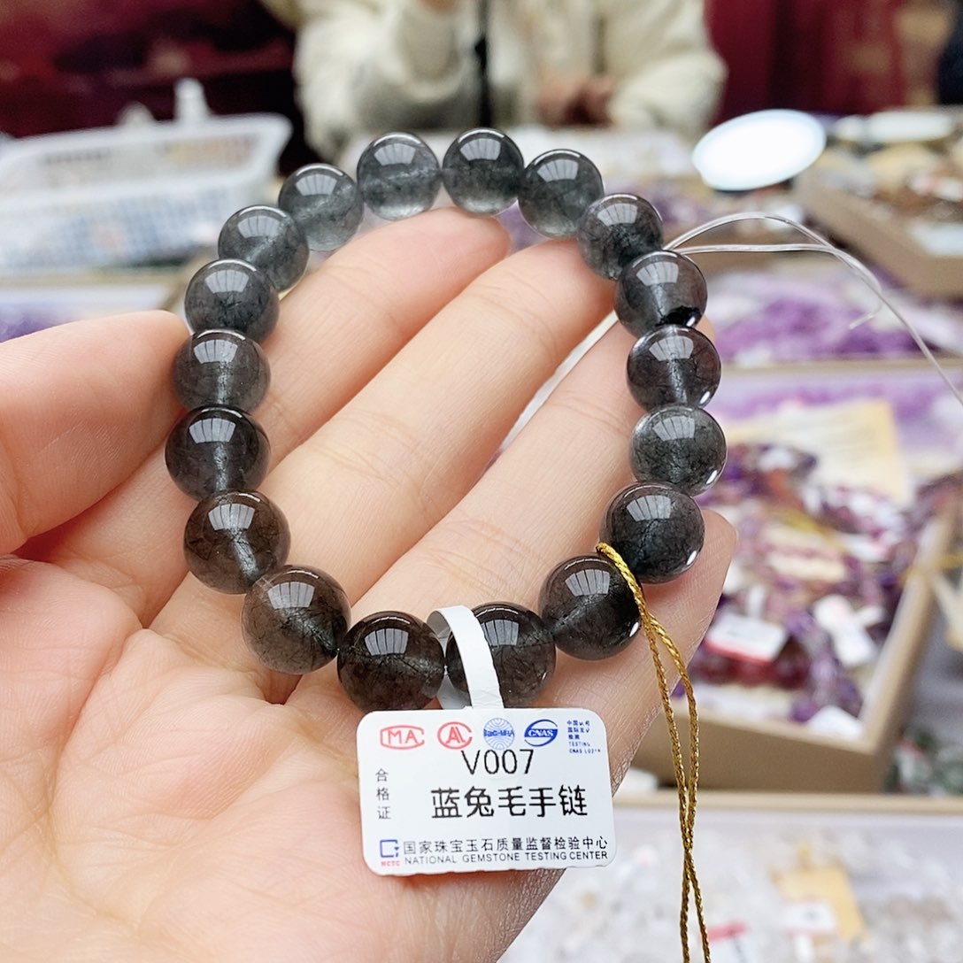 水晶手链未镶嵌V007蓝兔毛