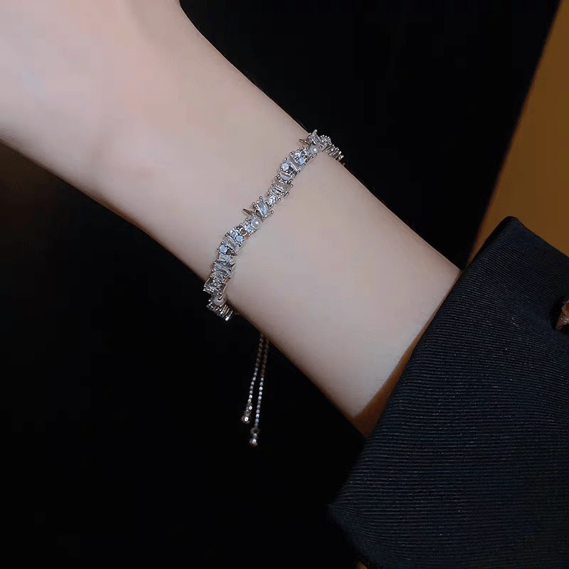 铜合金锆石手链 不规则锆石可调节手链 高级定制系列 X29