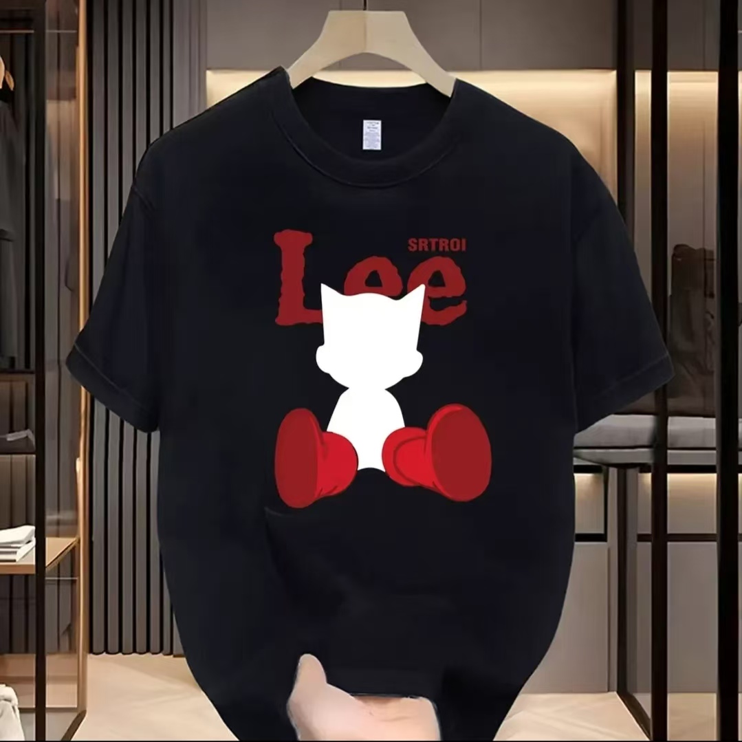 夏季圆领半袖上衣印花T恤时尚夏季休闲韩版潮流ins情侣透气短袖