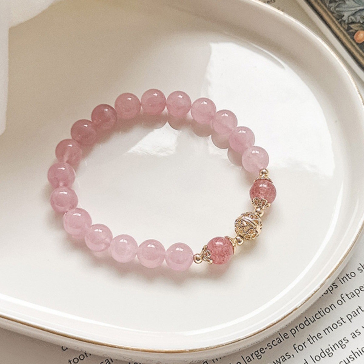 合金手链 新中式粉透桃花绣球手串甜美温柔超显白气质女轻奢192