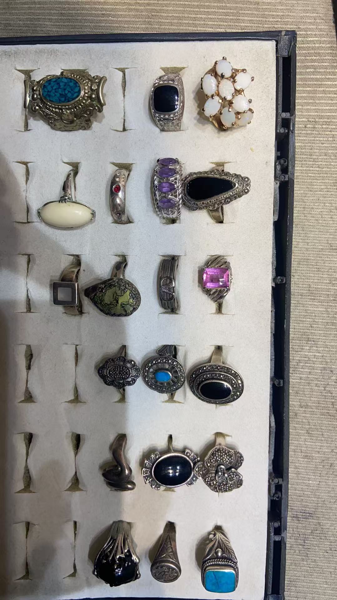 合金仿水晶戒指 非金属付水晶戒指 中古 专拍链接百搭戒指手工