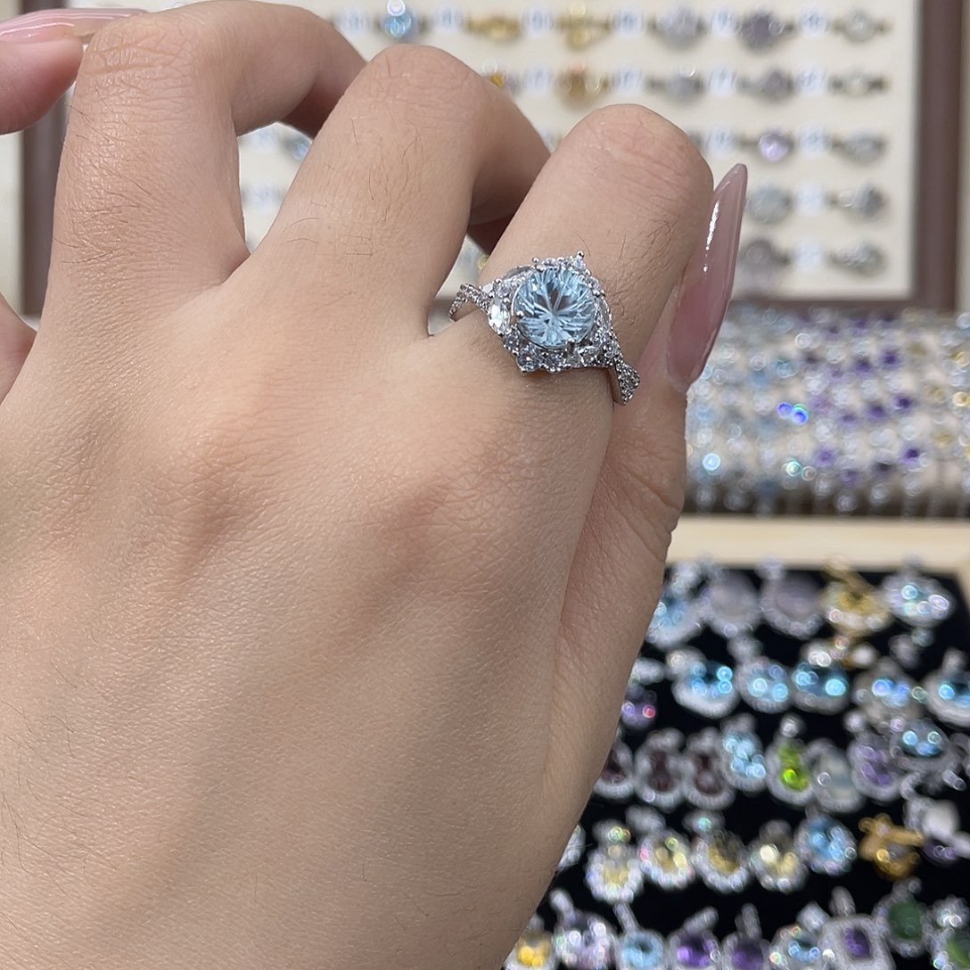 托帕石银S925镶嵌戒指