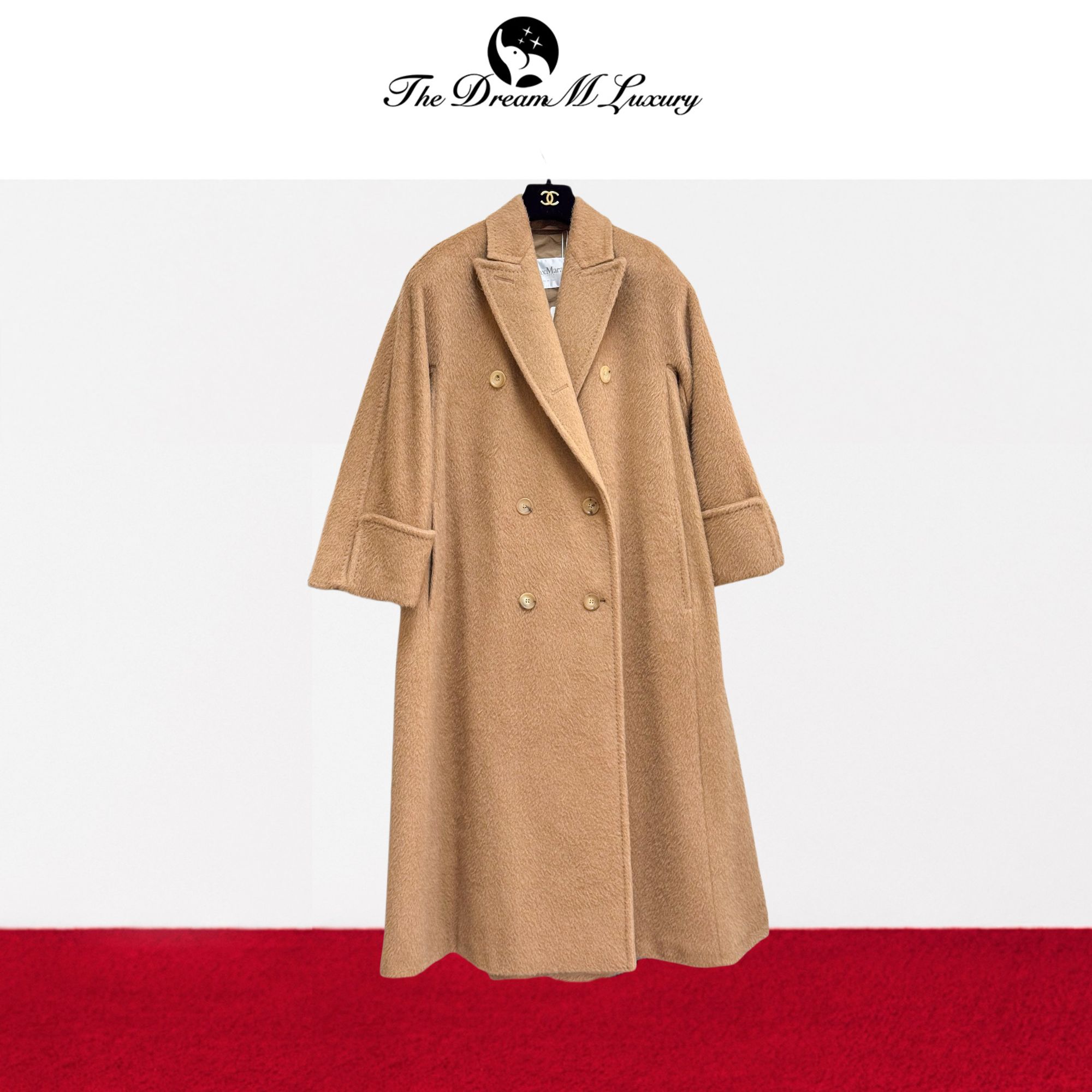 99新 MaxMara IT34码驼色骆驼绒长款大衣 