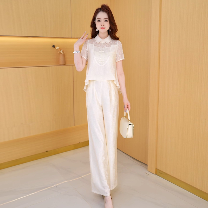 【两件套】夏季时尚修身洋气气质休闲百搭修身显瘦减龄女装套裤