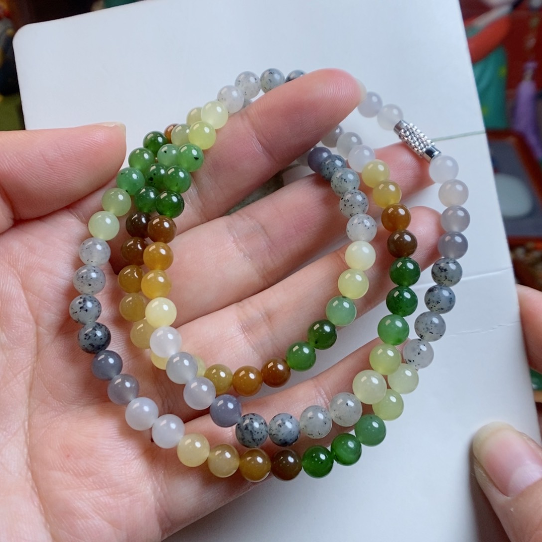 和田玉手链未镶嵌精品多宝