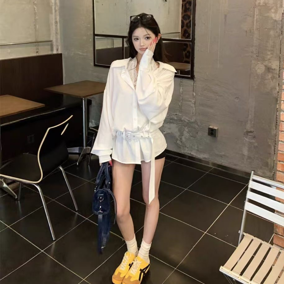 网红纯欲辣妹名媛上衣气质显瘦春秋款时尚套装（备注编码）