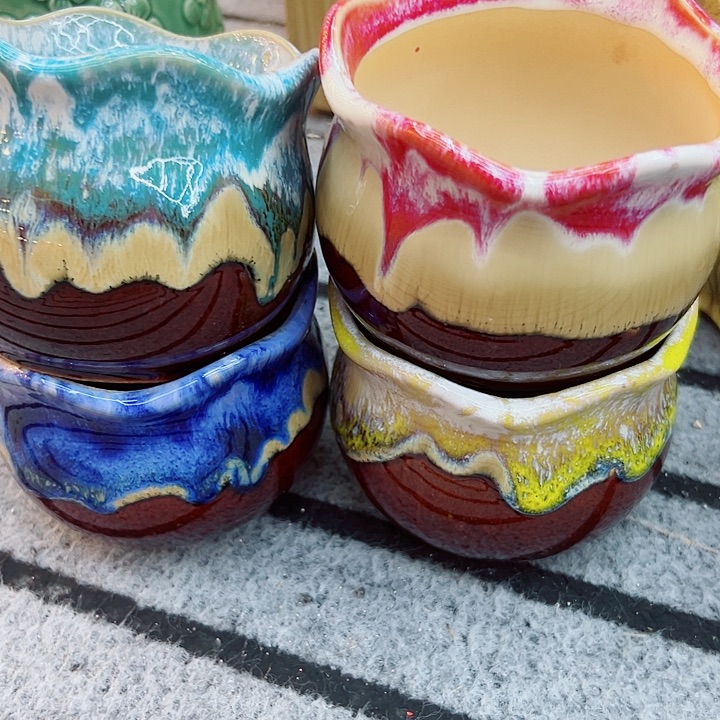 有孔，满10元包邮多肉陶瓷花盆