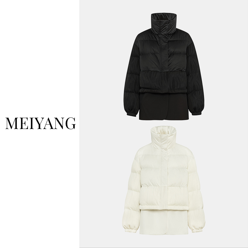 【断码捡漏】美洋MEIYANG 双层吐司鹅绒服 可拆卸缎面拼接|短款立领