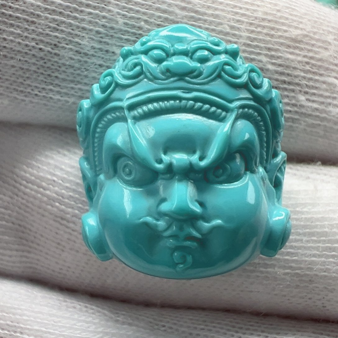 绿松石未镶嵌黄财神